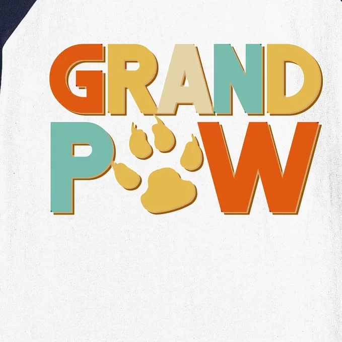 Grand Paw Funny Dog Grandpa Baseball Sleeve Shirt