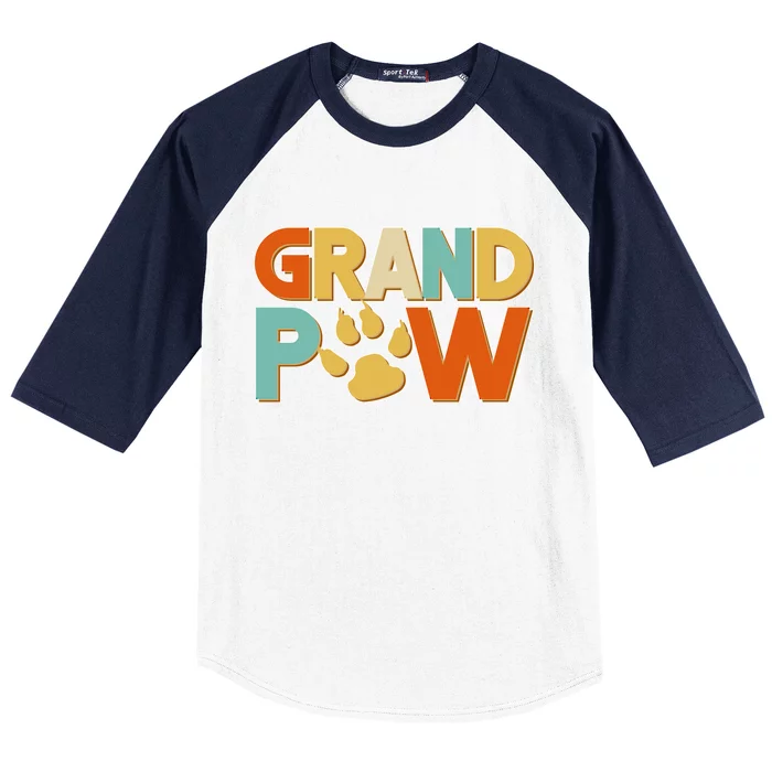 Grand Paw Funny Dog Grandpa Baseball Sleeve Shirt