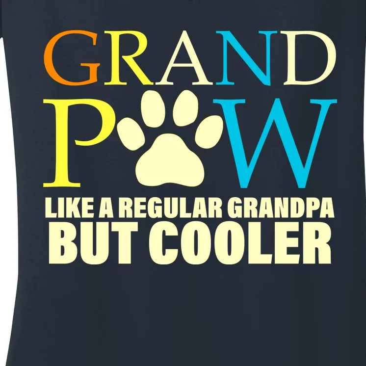 Grand Paw Like A Regular Grandpa But Cooler Women's V-Neck T-Shirt