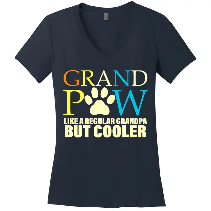 Grand Paw Like A Regular Grandpa But Cooler Women's V-Neck T-Shirt