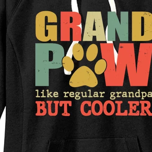 Grand Paw Like A Regular Grandpa But Cooler Vintage Women's Fleece Hoodie