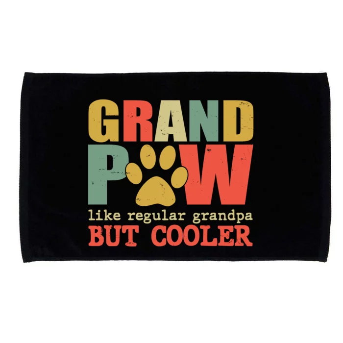 Grand Paw Like A Regular Grandpa But Cooler Vintage Microfiber Hand Towel