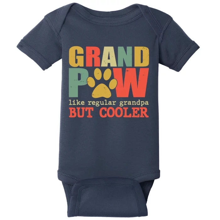 Grand Paw Like A Regular Grandpa But Cooler Vintage Baby Bodysuit