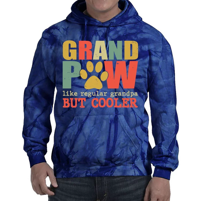 Grand Paw Like A Regular Grandpa But Cooler Vintage Tie Dye Hoodie