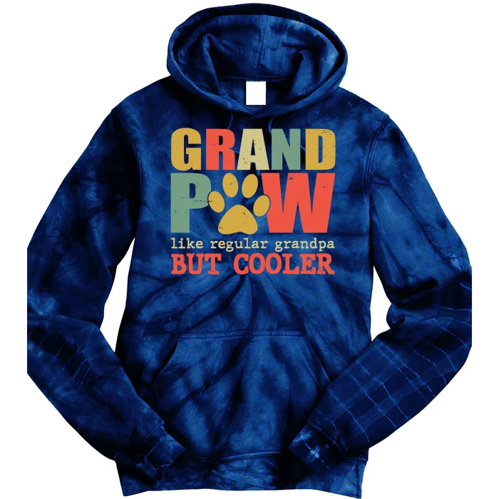 Grand Paw Like A Regular Grandpa But Cooler Vintage Tie Dye Hoodie