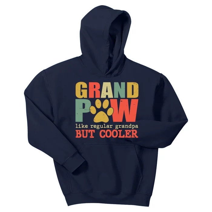 Grand Paw Like A Regular Grandpa But Cooler Vintage Kids Hoodie