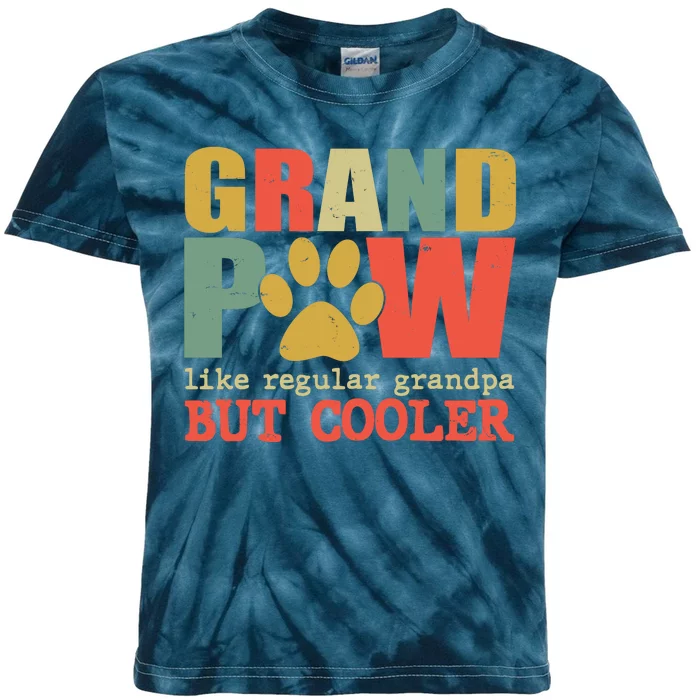 Grand Paw Like A Regular Grandpa But Cooler Vintage Kids Tie-Dye T-Shirt