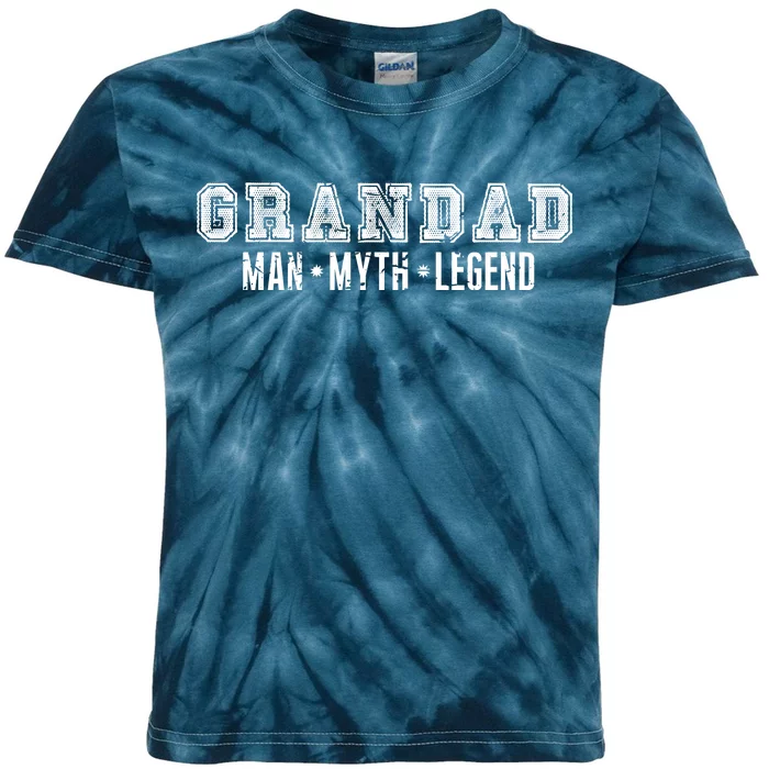 Granddad Man Myth Legend Kids Tie-Dye T-Shirt