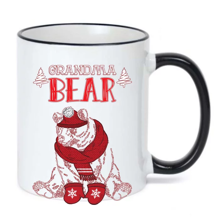 Grandma Bear Christmas Santa Family Matching Pajamas Black Color Changing Mug