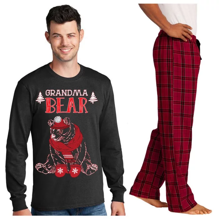 Grandma Bear Christmas Santa Family Matching Pajamas Long Sleeve Pajama Set