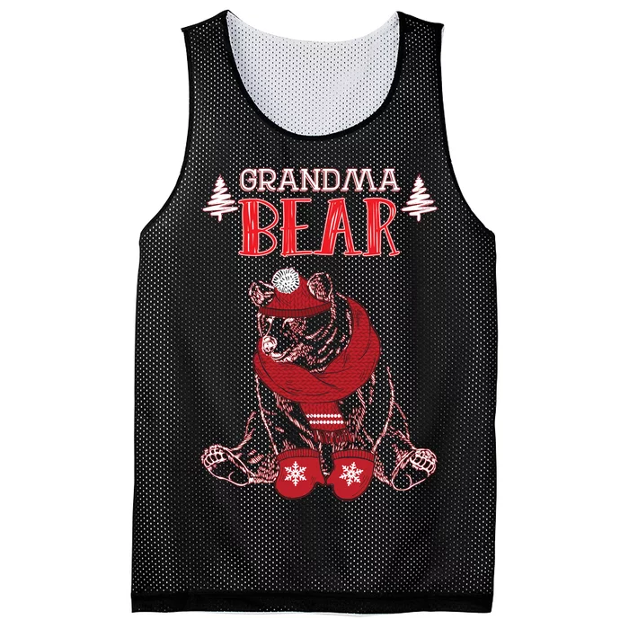 Grandma Bear Christmas Santa Family Matching Pajamas Mesh Reversible Basketball Jersey Tank