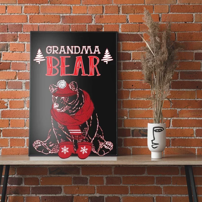 Grandma Bear Christmas Santa Family Matching Pajamas Poster