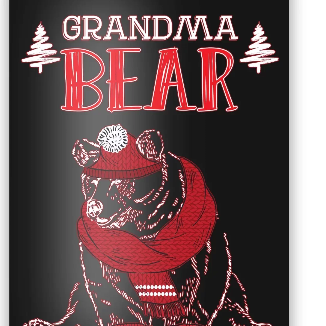 Grandma Bear Christmas Santa Family Matching Pajamas Poster