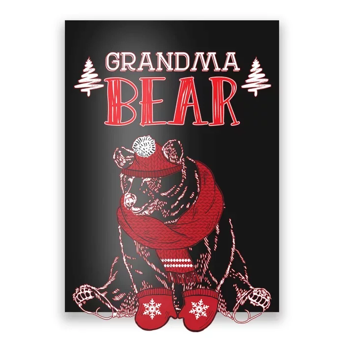 Grandma Bear Christmas Santa Family Matching Pajamas Poster