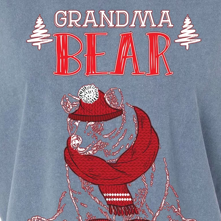 Grandma Bear Christmas Santa Family Matching Pajamas Garment-Dyed Women's Muscle Tee