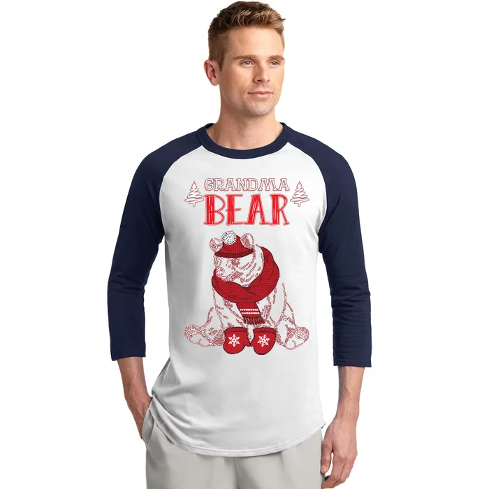 Grandma Bear Christmas Santa Family Matching Pajamas Baseball Sleeve Shirt