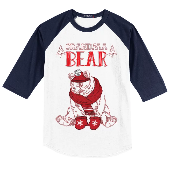 Grandma Bear Christmas Santa Family Matching Pajamas Baseball Sleeve Shirt