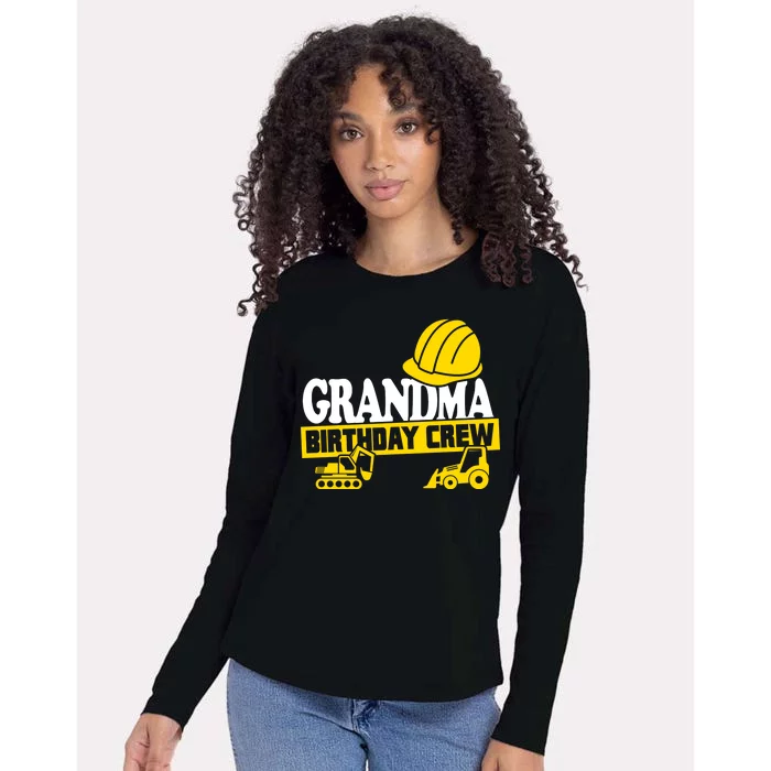 Grandma Birthday Crew Construction Party Womens Cotton Relaxed Long Sleeve T-Shirt