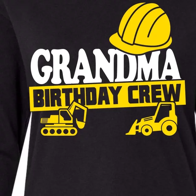 Grandma Birthday Crew Construction Party Womens Cotton Relaxed Long Sleeve T-Shirt