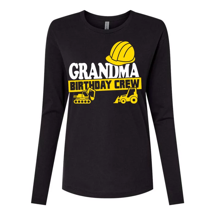 Grandma Birthday Crew Construction Party Womens Cotton Relaxed Long Sleeve T-Shirt