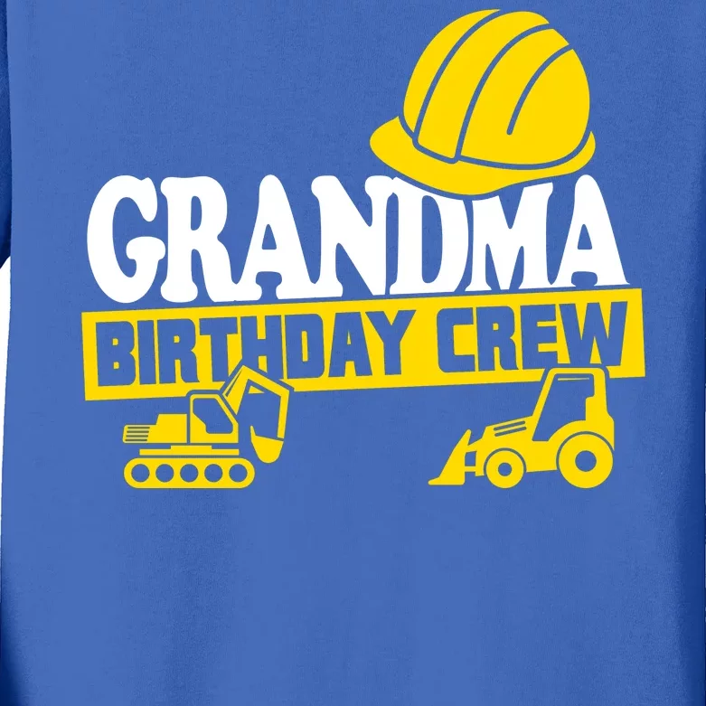 Grandma Birthday Crew Construction Party Kids Long Sleeve Shirt