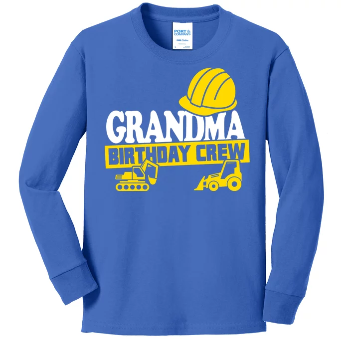 Grandma Birthday Crew Construction Party Kids Long Sleeve Shirt