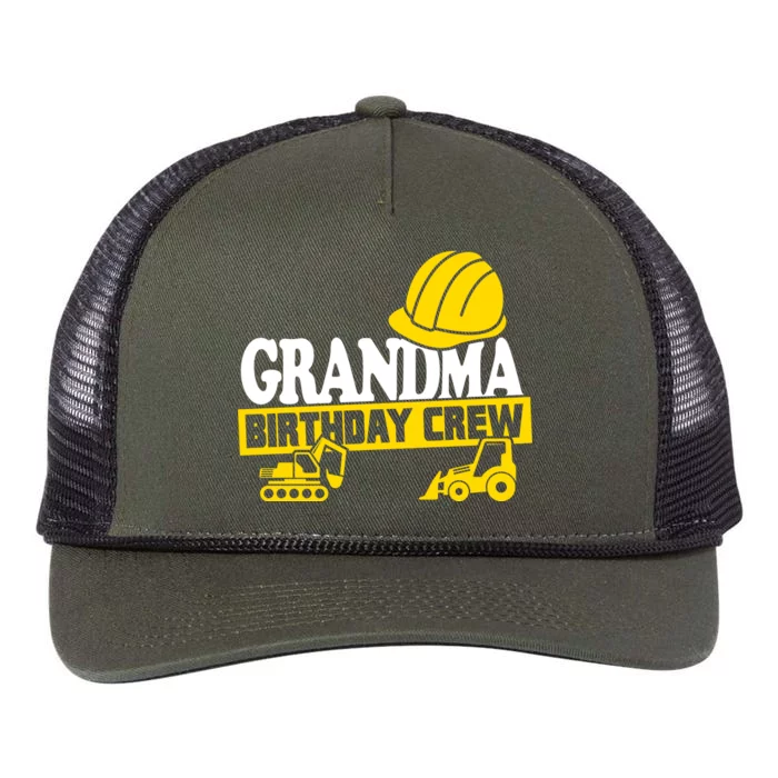 Grandma Birthday Crew Construction Party Retro Rope Trucker Hat Cap