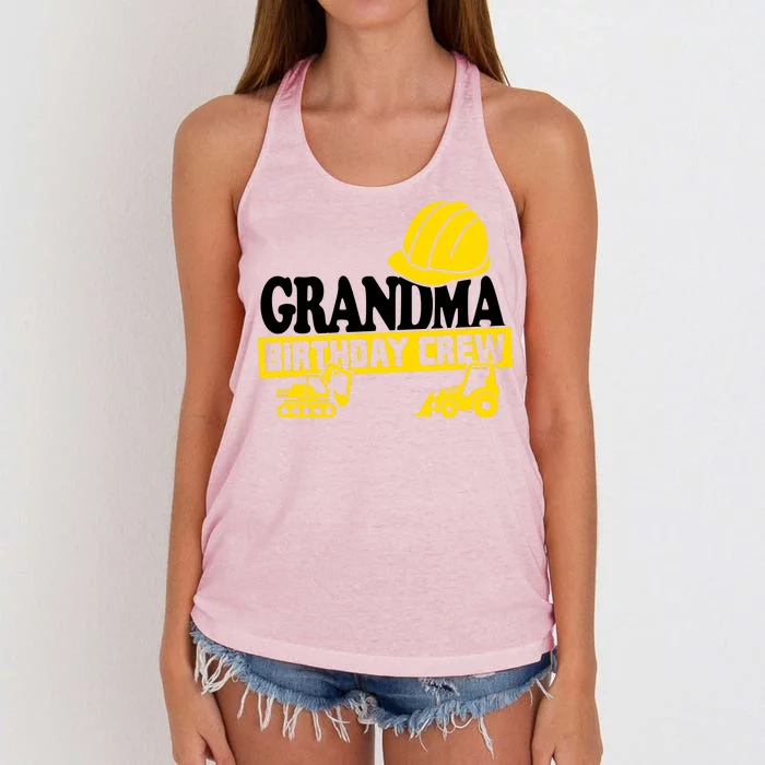 Grandma Birthday Crew Construction Party Women's Knotted Racerback Tank