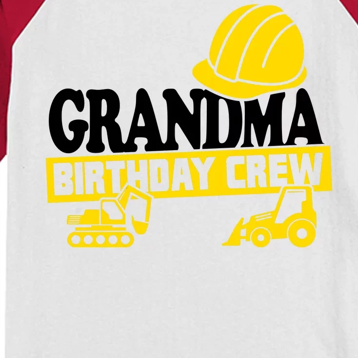 Grandma Birthday Crew Construction Party Kids Colorblock Raglan Jersey