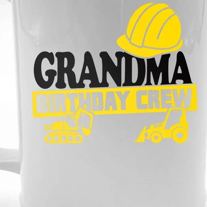 Grandma Birthday Crew Construction Party Front & Back Beer Stein