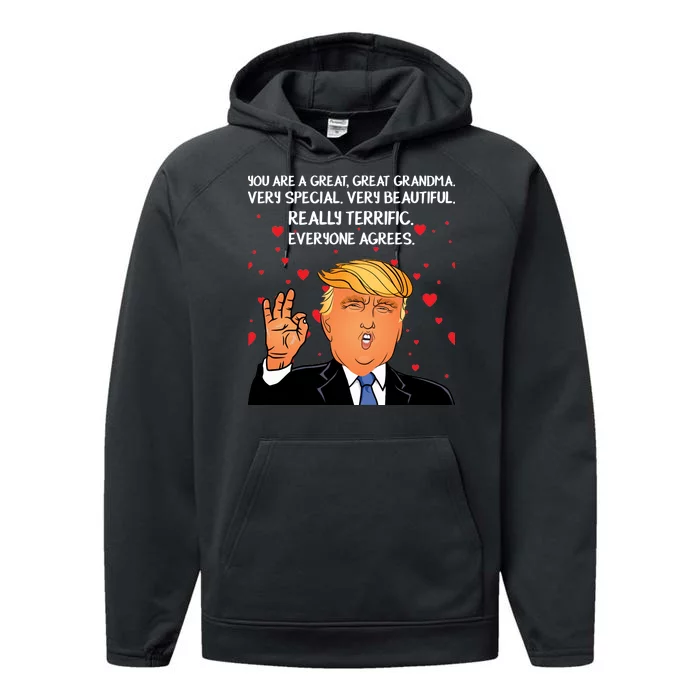 Grandma For Donald Trump Performance Fleece Hoodie