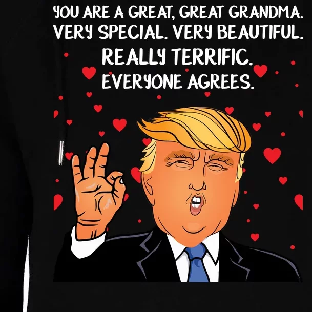 Grandma For Donald Trump Womens Funnel Neck Pullover Hood