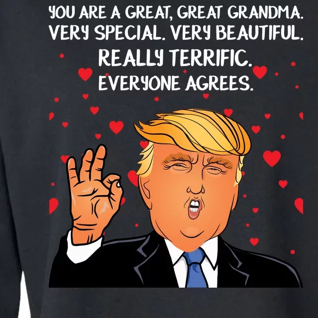 Grandma For Donald Trump Cropped Pullover Crew