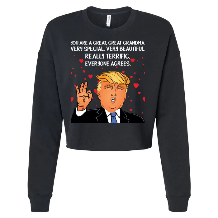 Grandma For Donald Trump Cropped Pullover Crew