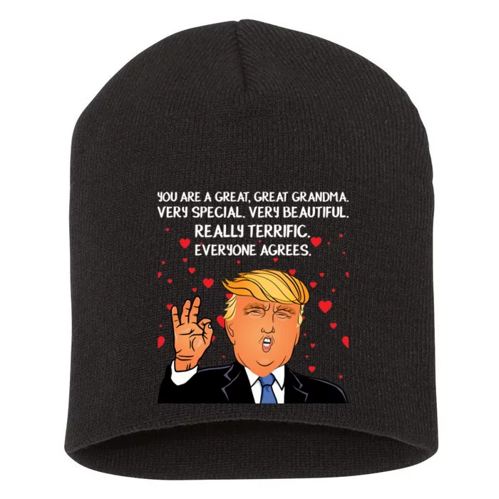 Grandma For Donald Trump Short Acrylic Beanie