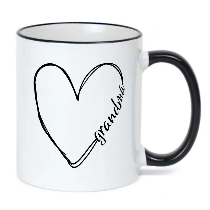 Grandma Heart Symbol Black Color Changing Mug