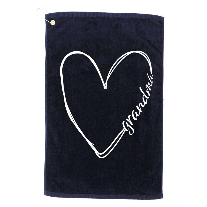 Grandma Heart Symbol Platinum Collection Golf Towel