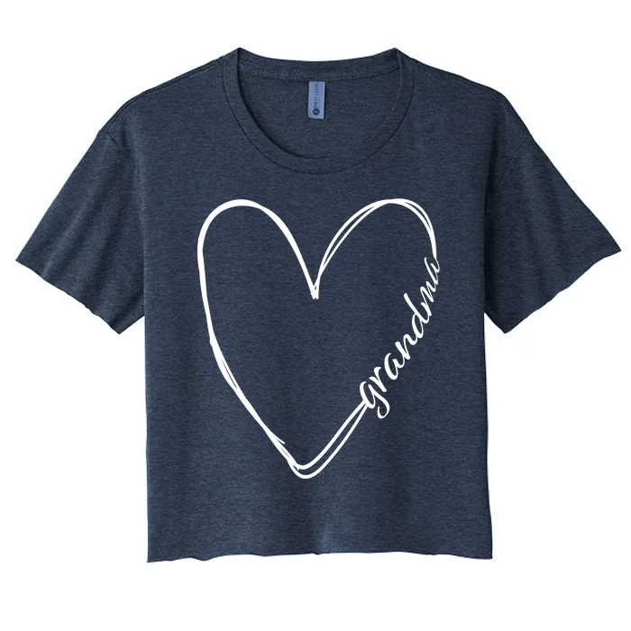 Grandma Heart Symbol Women's Crop Top Tee