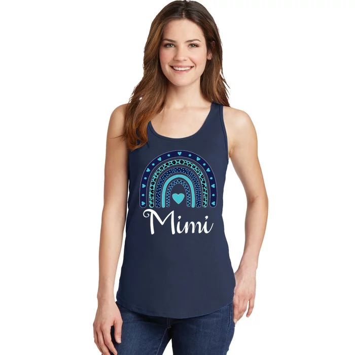 Grandma MiMi Blue Leopard Rainbow Ladies Essential Tank