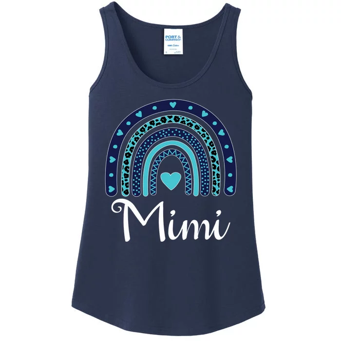 Grandma MiMi Blue Leopard Rainbow Ladies Essential Tank