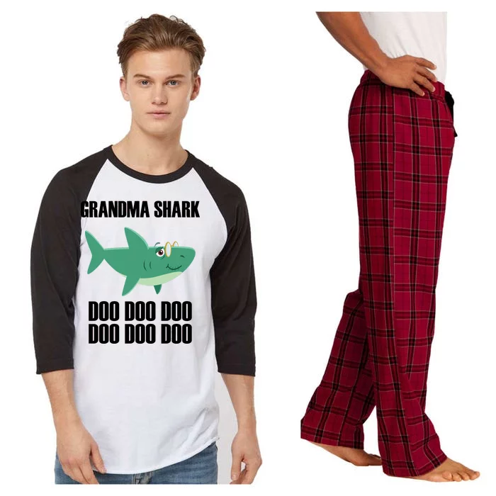 Grandma Shark Doo Raglan Sleeve Pajama Set