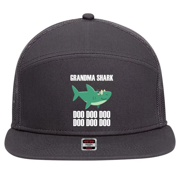 Grandma Shark Doo 7 Panel Mesh Trucker Snapback Hat