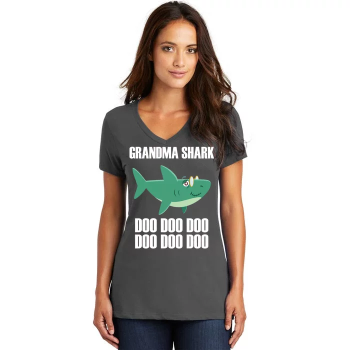 Grandma Shark Doo Women's V-Neck T-Shirt