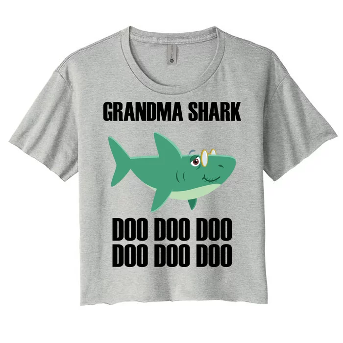 Grandma Shark Doo Women's Crop Top Tee