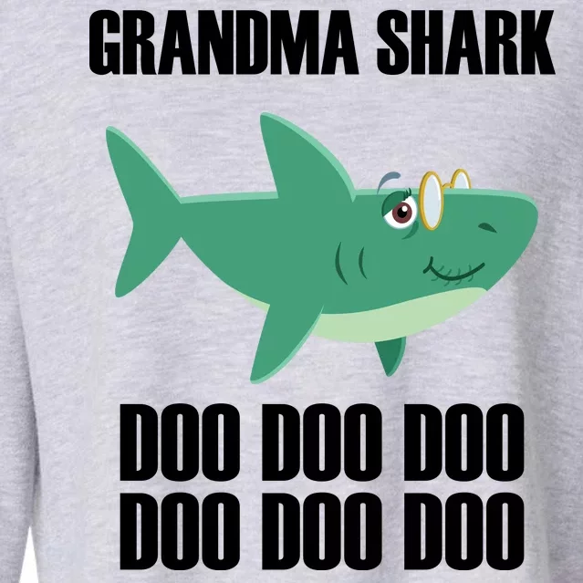 Grandma Shark Doo Cropped Pullover Crew