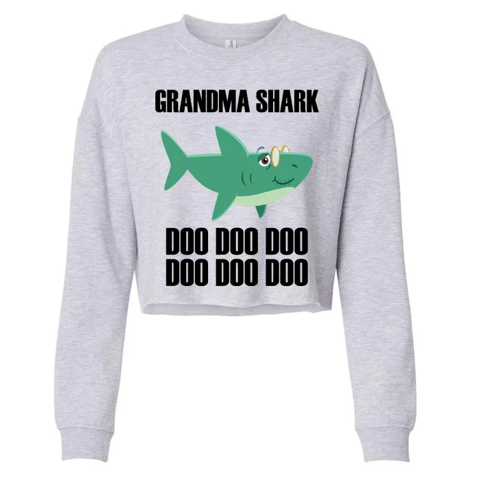 Grandma Shark Doo Cropped Pullover Crew