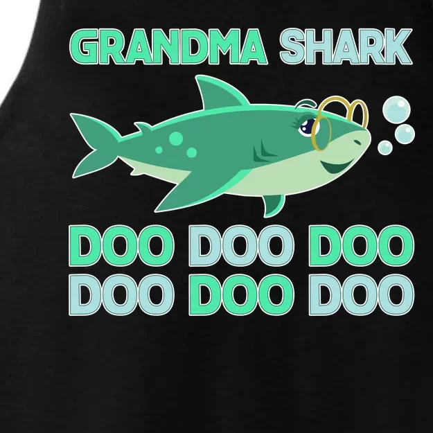 Grandma Shark Doo Doo Doo Ladies Tri-Blend Wicking Tank