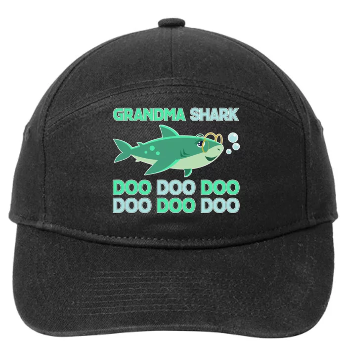 Grandma Shark Doo Doo Doo 7-Panel Snapback Hat