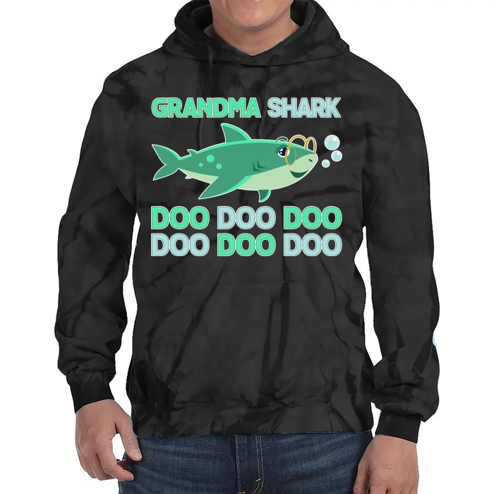 Grandma Shark Doo Doo Doo Tie Dye Hoodie