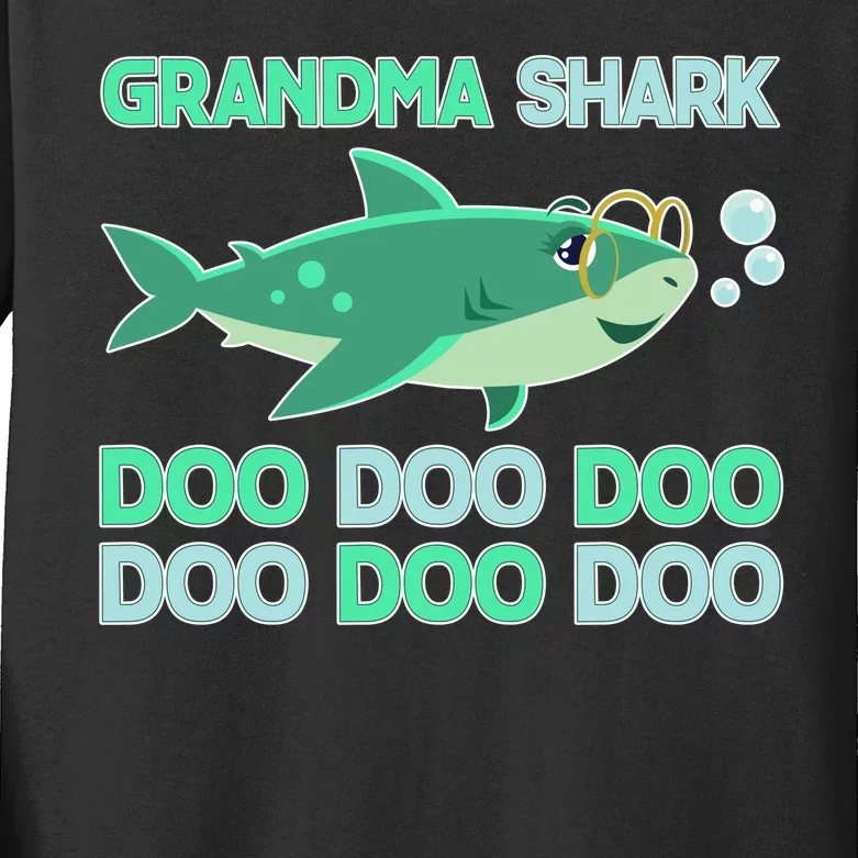 Grandma Shark Doo Doo Doo Kids Long Sleeve Shirt